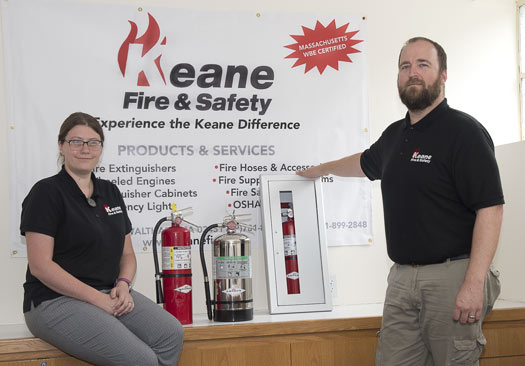 Keane Fire & Safety supplies fire extinguishers and cabinets for new and old construction