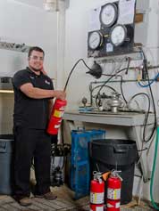 Keane Fire extinguisher testing